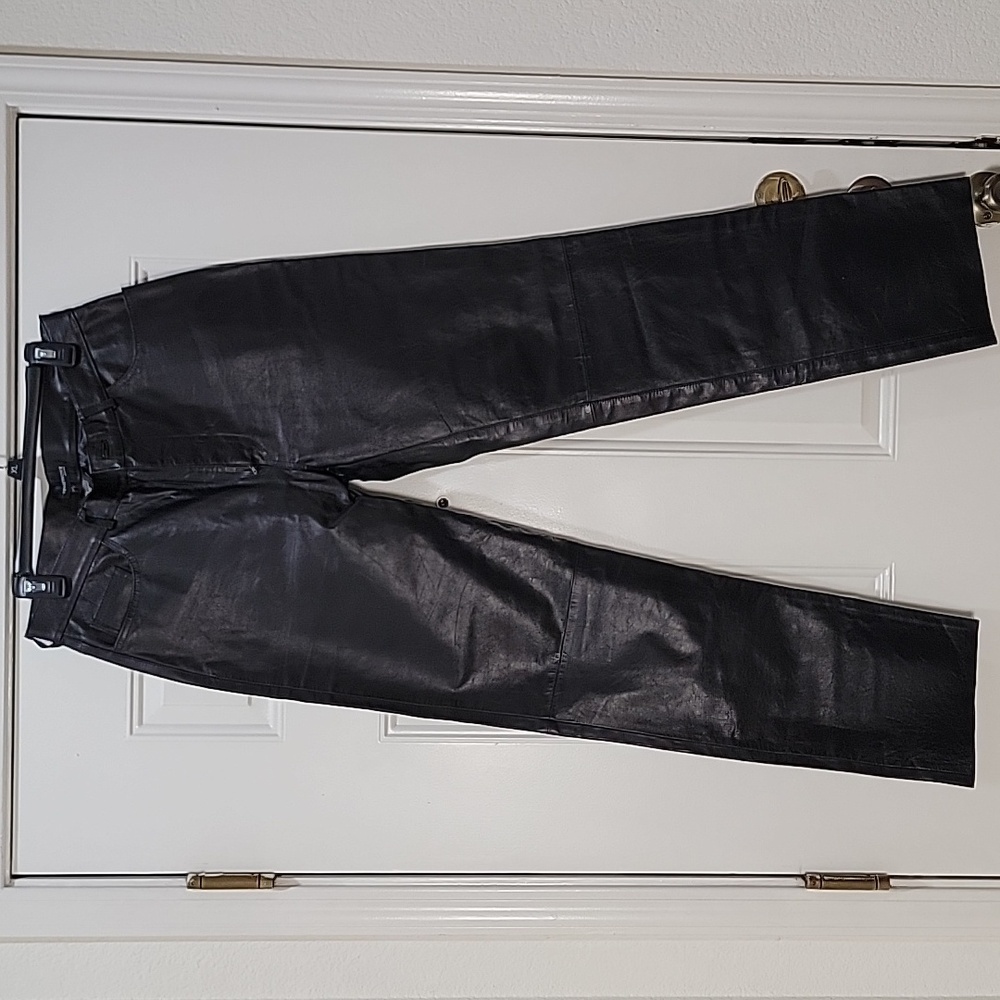 Men Kenneth Cole Genuine Leather Pants Size 33